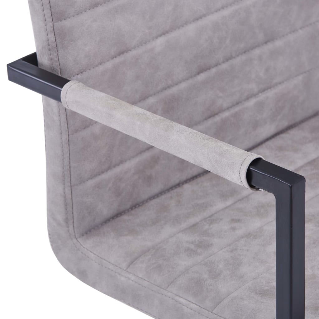 Valgomojo kėdės, 2vnt., šviesiai pilkos, dirbtinė oda | Stepinfit