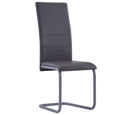 vidaXL Chaises à manger cantilever lot de 4 gris similicuir