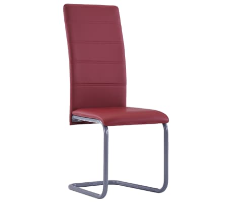 vidaXL Chaises à manger cantilever lot de 2 rouge similicuir