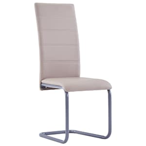 vidaXL Cantilever Borðstofustólar 2 stk Cappuccino Gervileður
