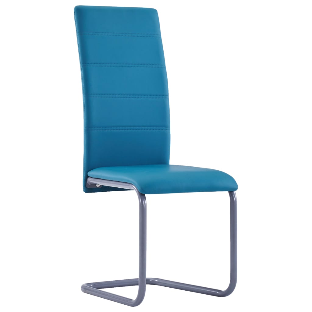 vidaXL Gembinės valgomojo kėdės, 2vnt., mėlynos, dirbtinė oda