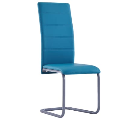 vidaXL Gembinės valgomojo kėdės, 2vnt., mėlynos, dirbtinė oda