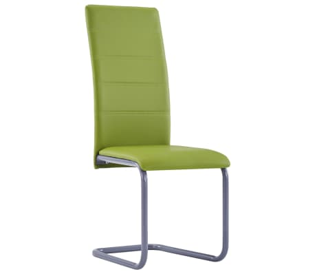 vidaXL Krzesła stołowe, wspornikowe, 2 szt., zielone, sztuczna skóra