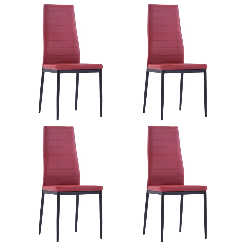 Set mobilier de bucătărie, 5 piese, roșu vin