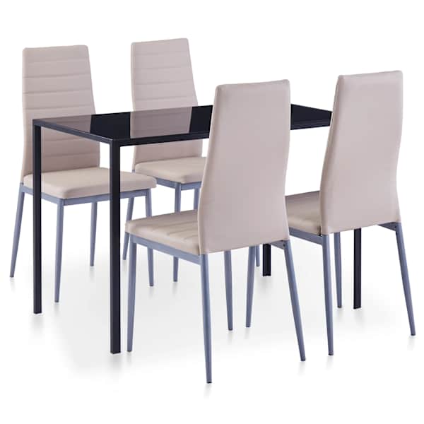 vidaXL viieosaline s&ouml;&ouml;gitoakomplekt, cappuccino