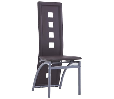 vidaXL Esszimmerst&uuml;hle 2 Stk. Braun Kunstleder