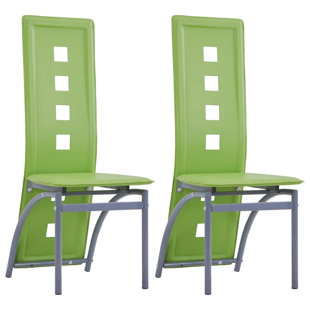 Jídelní židle 2 ks zelené umělá kůže