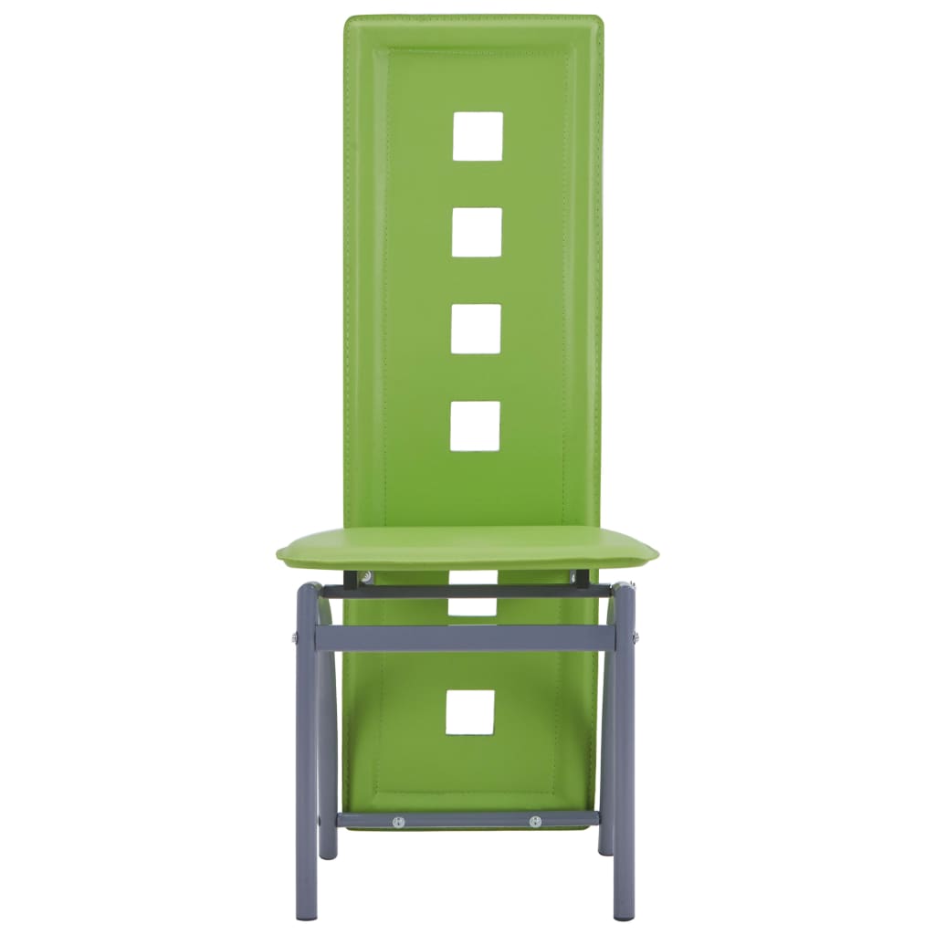 Jídelní židle 2 ks zelené umělá kůže