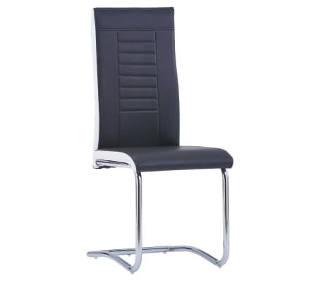 vidaXL Chaises à manger cantilever lot de 2 noir similicuir