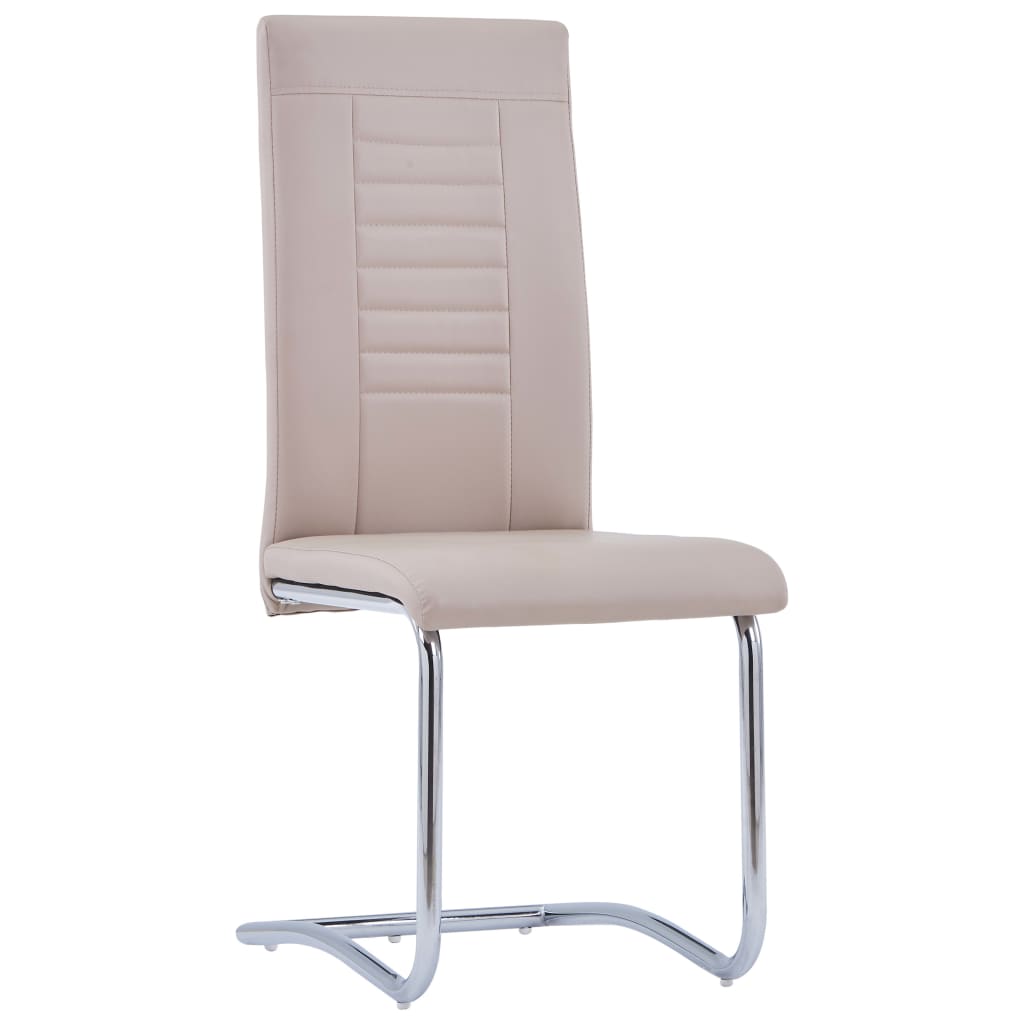 

vidaXL Eetkamerstoelen 2 st kunstleer cappuccinokleurig