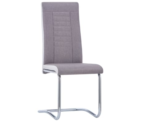 vidaXL Eetkamerstoelen 2 st stof taupe