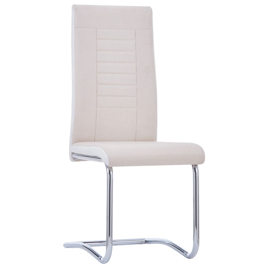 

vidaXL Eetkamerstoelen 2 st stof crème