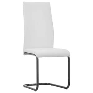 vidaXL Gembinės valgomojo kėdės, 2vnt., baltos, dirbtinė oda