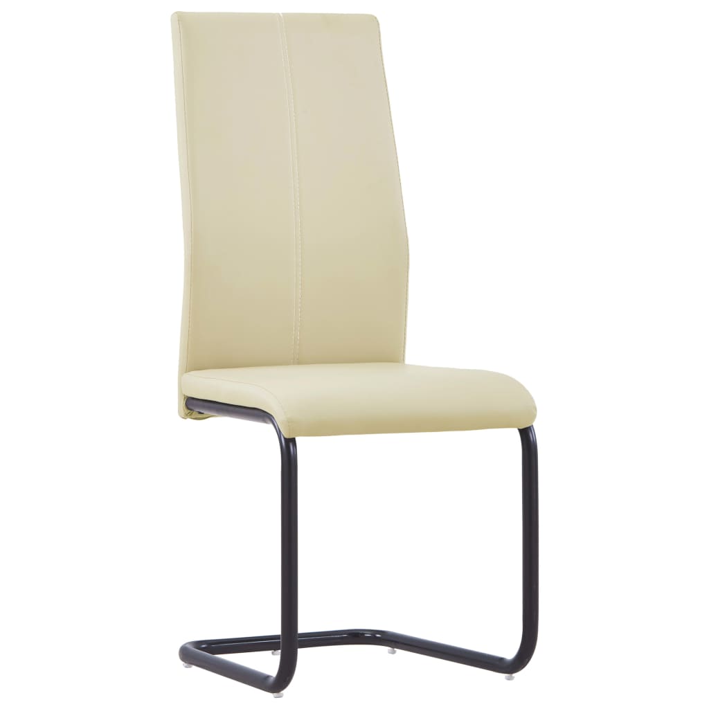 vidaXL Eetkamerstoelen 2 st kunstleer cappuccino