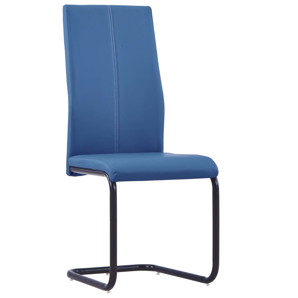 

vidaXL Eetkamerstoelen 2 st kunstleer blauw