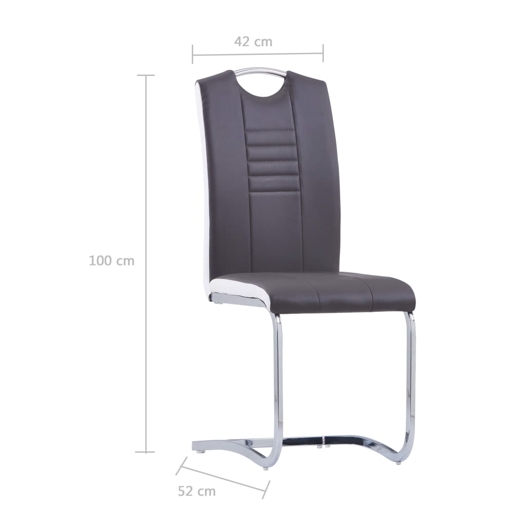 Konzolové jídelní židle 4 ks šedé umělá kůže