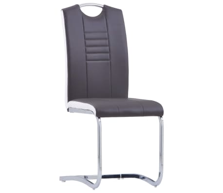 vidaXL Καρέκλες Τραπεζαρίας «Πρόβολος» 4 τεμ. Γκρι από Συνθετικό Δέρμα