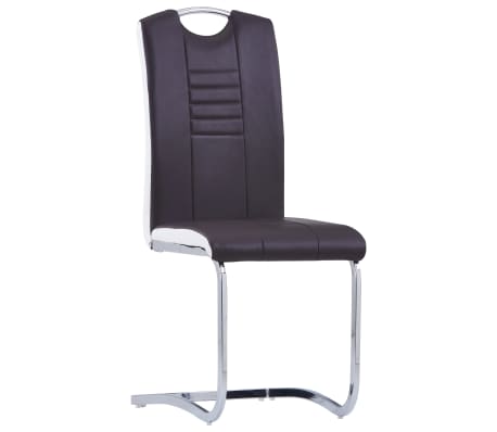 vidaXL spisebordsstole med cantilever 2 stk. kunstlæder brun