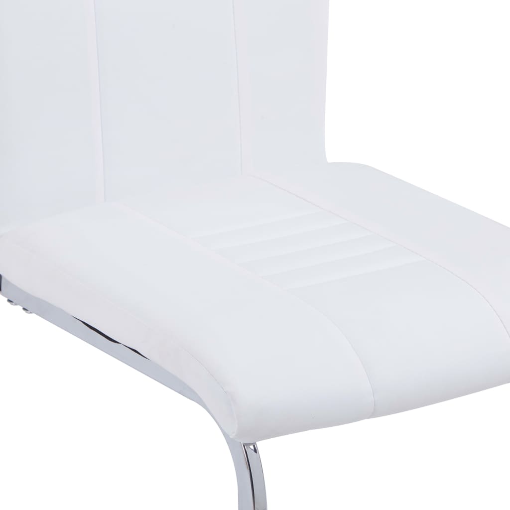 Konzolové jídelní židle 2 ks bílé umělá kůže