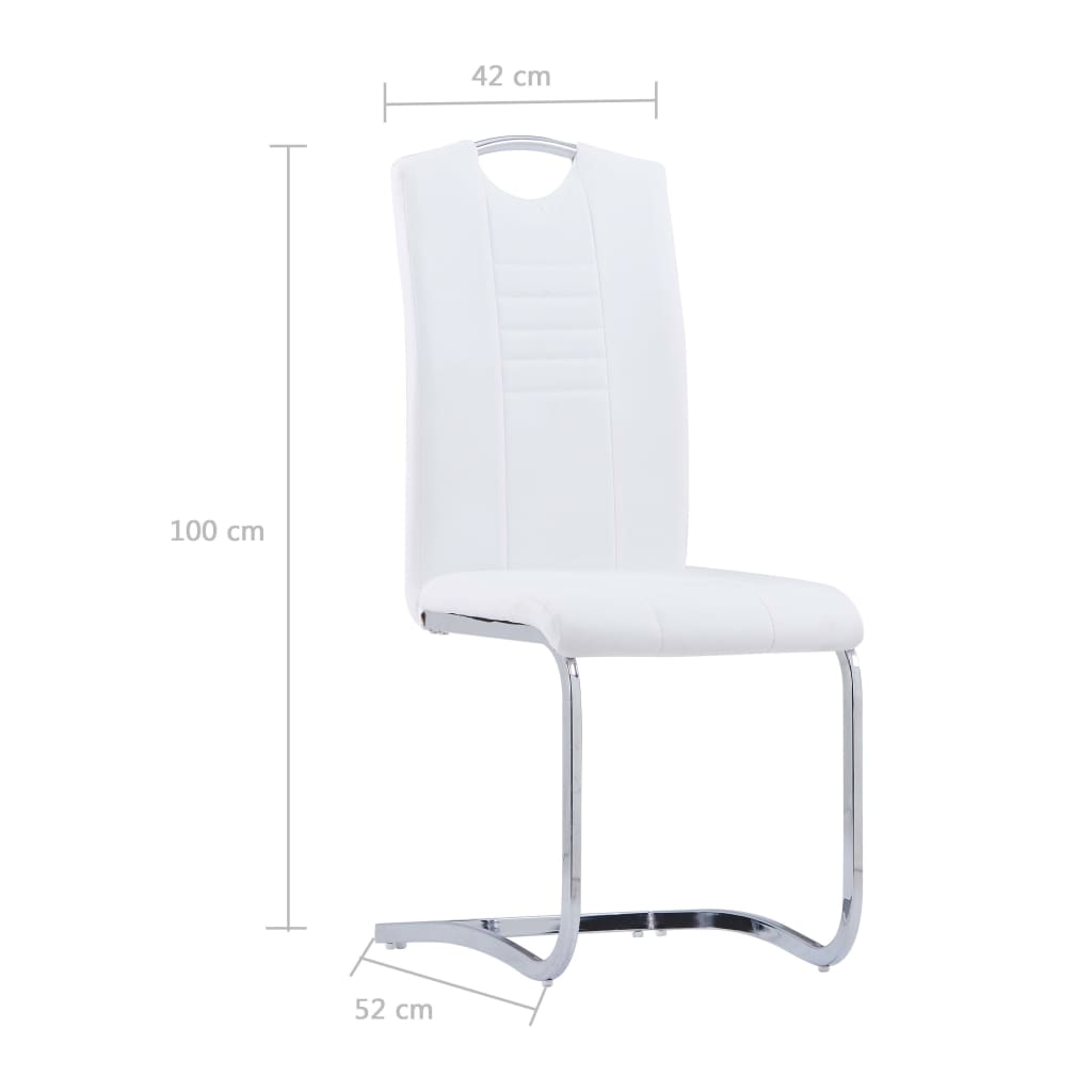 Konzolové jídelní židle 2 ks bílé umělá kůže