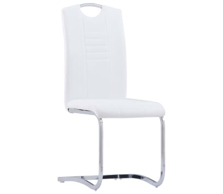 vidaXL 4 db fehér műbőr szánkótalpas étkezőszék