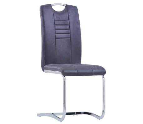 vidaXL vetruvate jalgadega söögitoolid 4 tk, hall, kunstseemisnahk