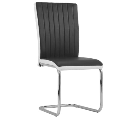 vidaXL Gembinės valgomojo kėdės, 2vnt., juodos spalvos, dirbtinė oda