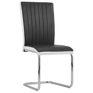 vidaXL Gembinės valgomojo kėdės, 2vnt., juodos spalvos, dirbtinė oda