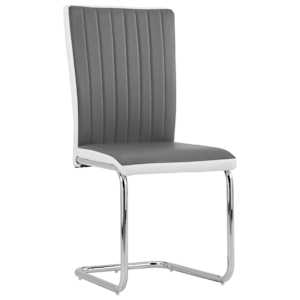 vidaXL Gembinės valgomojo kėdės, 4vnt., pilkos, dirbtinė oda