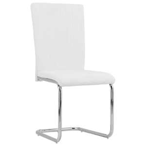 vidaXL Gembinės valgomojo kėdės, 2vnt., baltos, dirbtinė oda