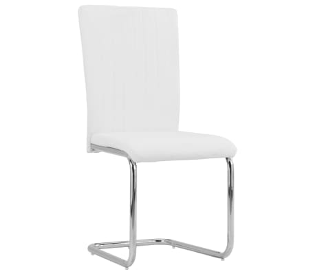 vidaXL Gembinės valgomojo kėdės, 4vnt., baltos, dirbtinė oda