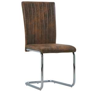 vidaXL Gembinės valgomojo kėdės, 2vnt., rudos, dirbtinė versta oda