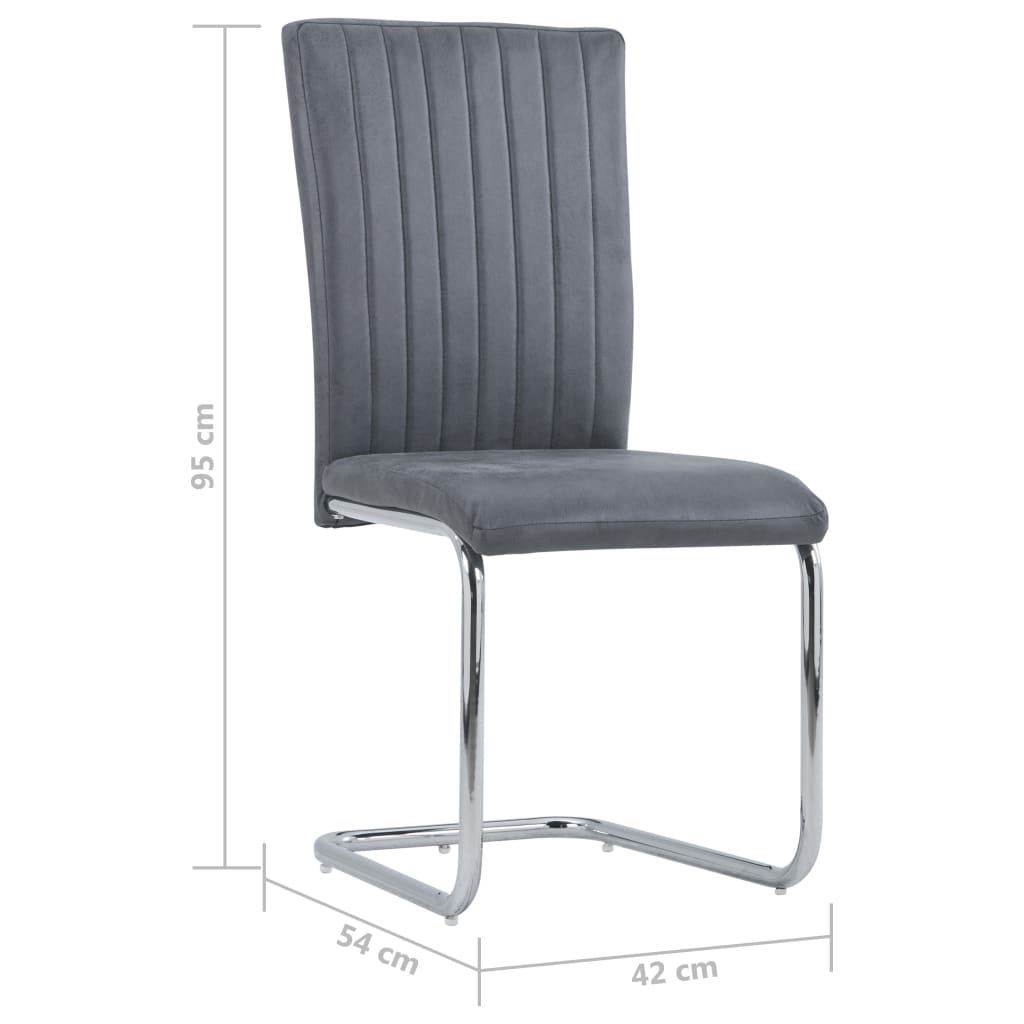 Gembinės valgomojo kėdės, 2vnt., pilkos, dirbtinė versta oda | Stepinfit