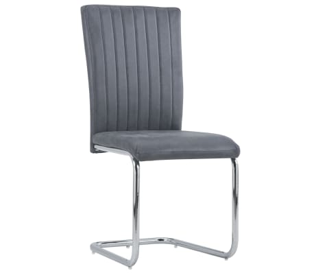 vidaXL Chaises à manger cantilever lot de 2 gris similicuir daim