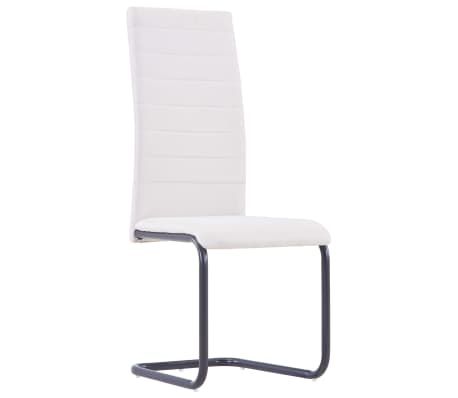 vidaXL Gembinės valgomojo kėdės, 2vnt., kreminės spalvos, audinys