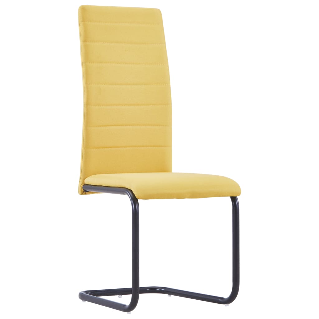 vidaXL Gembinės valgomojo kėdės, 4 vnt., geltonos, audinys