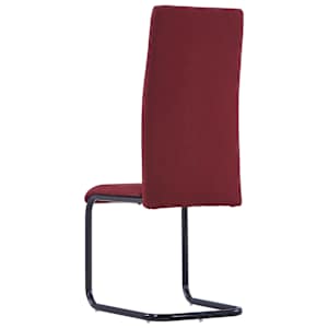 Konzolové jídelní židle 4 ks vínové textil - obrázek 5