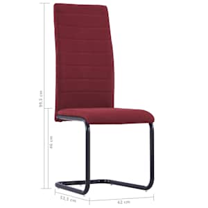 Konzolové jídelní židle 4 ks vínové textil - obrázek 8