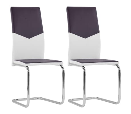 vidaXL Chaises de salle à manger cantilever 2 pcs Marron Similicuir vidaXL Chaises de salle à manger cantilever 2 pcs Marron Similicuir