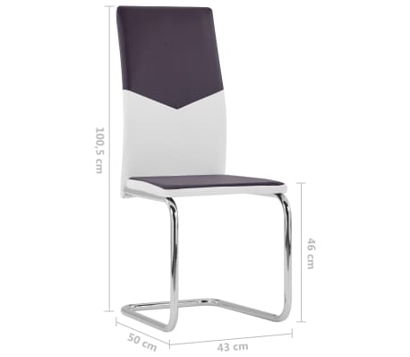 vidaXL Chaises de salle à manger cantilever 2 pcs Marron Similicuir vidaXL Chaises de salle à manger cantilever 2 pcs Marron Similicuir