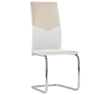 vidaXL Gembinės valgomojo kėdės, 4vnt., kapučino spalvos, dirbtinė oda