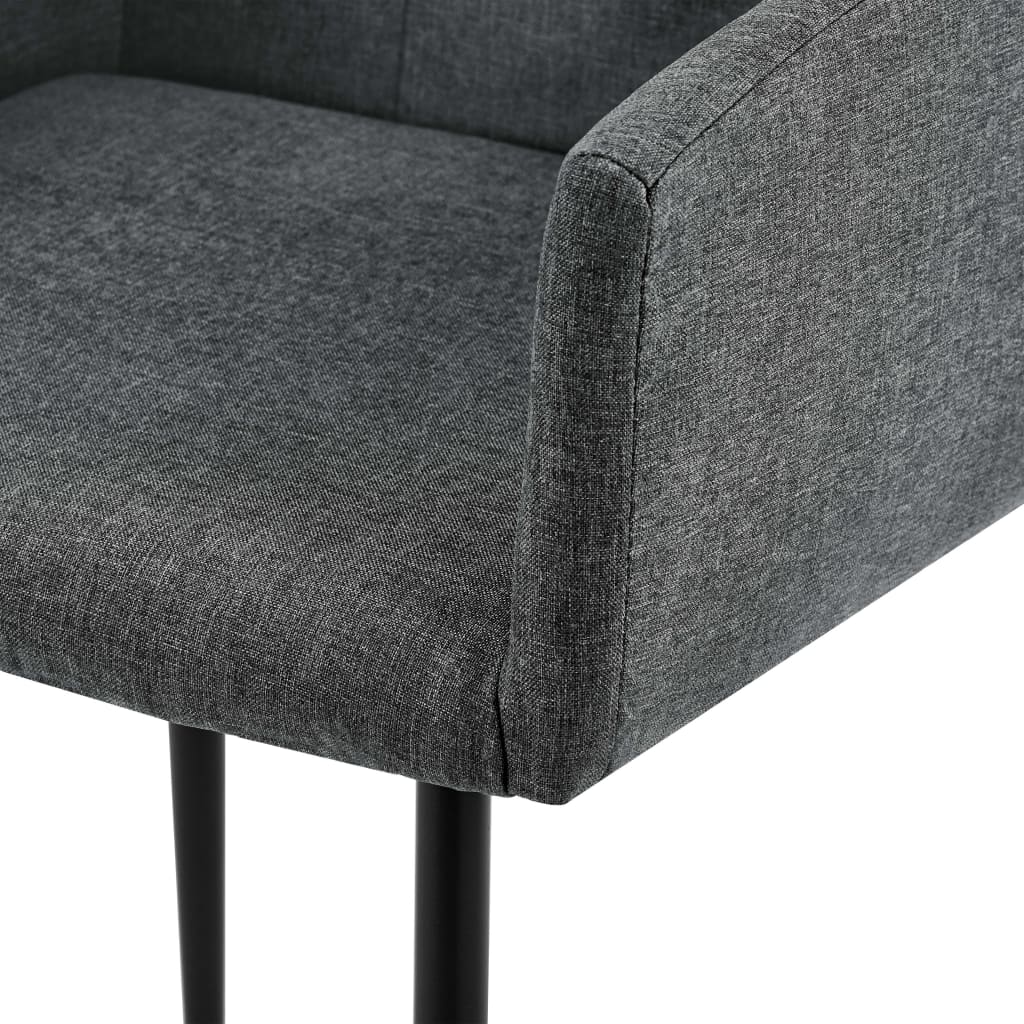 Valgomojo kėdės su porankiais, 2vnt., tamsiai pilkos, audinys | Stepinfit