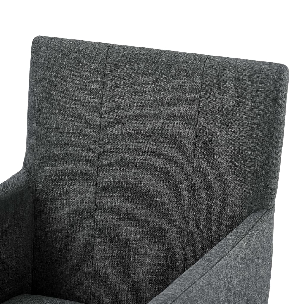 Valgomojo kėdės su porankiais, 2vnt., tamsiai pilkos, audinys | Stepinfit