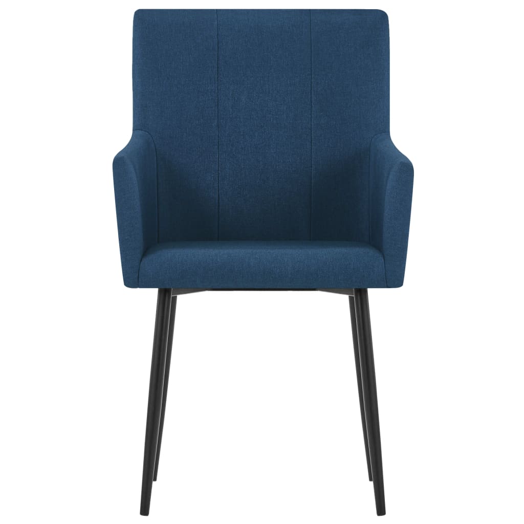 Valgomojo kėdės su porankiais, 2vnt., mėlynos spalvos, audinys | Stepinfit