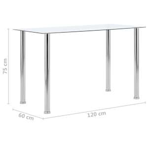 Jídelní stůl průhledný 120 x 60 x 75 cm tvrzené sklo - obrázek 5