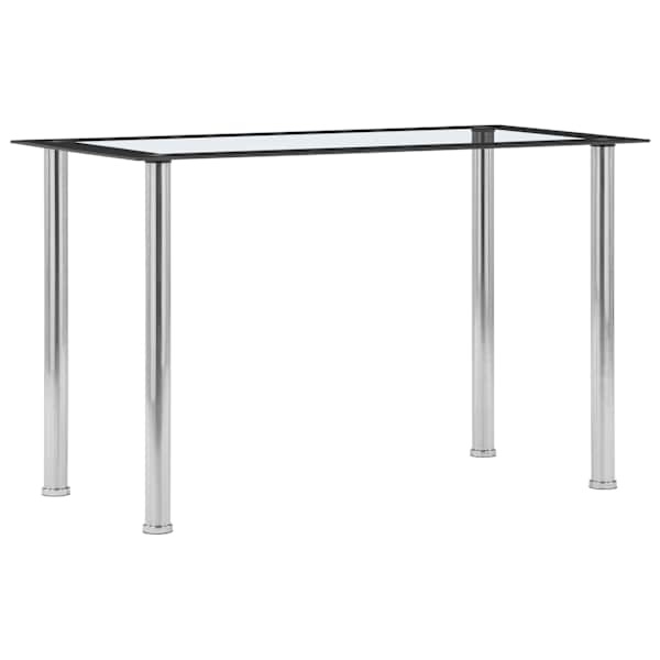 vidaXL s&ouml;&ouml;gilaud, must ja l&auml;bipaistev, 120x60x75 cm, karastatud klaas