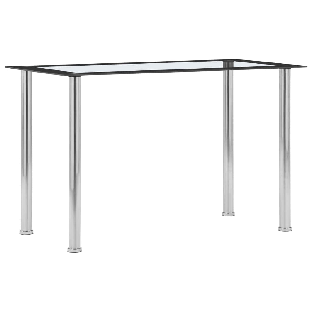 vidaXL Matbord svart och transparent 120x60x75 cm h&auml;rdat glas