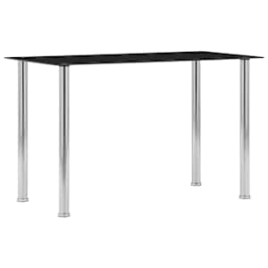 vidaXL s&ouml;&ouml;gilaud, must, 120 x 60 x 75 cm, karastatud klaas