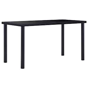 vidaXL s&ouml;&ouml;gilaud, must, 140 x 70 x 75 cm, karastatud klaas