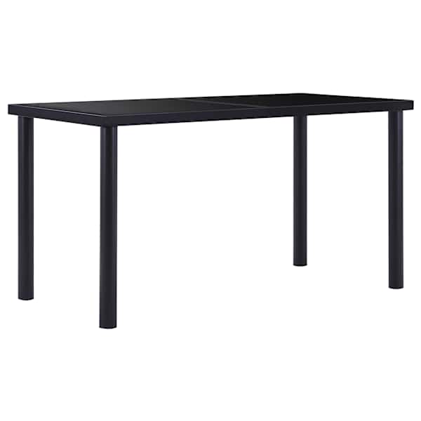 vidaXL s&ouml;&ouml;gilaud, must, 140 x 70 x 75 cm, karastatud klaas